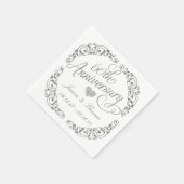 Serviette En Papier Élégant Script 60e Anniversaire de Mariage de Diam (Coin)