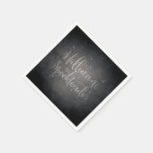Serviette En Papier Élégant Script Black Gothic Halloween (Coin)