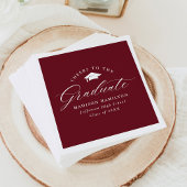 Serviette En Papier Élégant Script Bourgogne à la fin de l'année