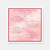 Serviette En Papier Élégant Script Burgundy Rose Gold Mariage Menu (Devant)