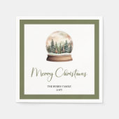 Serviette En Papier Elegant Script Christmas Ball Custom Name Napkins (Devant)