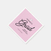 Serviette En Papier Élégant Script Congrats Grad Grad Graduation Party (Coin)