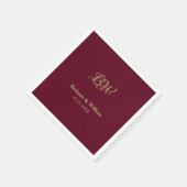 Serviette En Papier Élégant Script Couples Monogram Mariage Napkins (Coin)