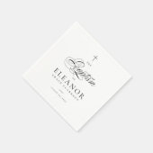 Serviette En Papier Élégant script croisé Calligraphie Baptême (Coin)