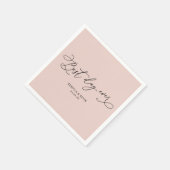 Serviette En Papier Élégant script de calligraphie Dusty Rose Mariage (Coin)