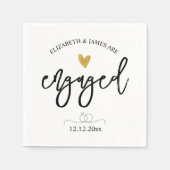 Serviette En Papier Élégant script de partie d'engagement (Devant)