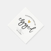 Serviette En Papier Élégant script de partie d'engagement (Coin)