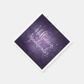 Serviette En Papier Élégant script et étoiles violet gothique Hallowee (Coin)
