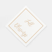 Serviette En Papier Élégant Script Fall Thanksgiving Gold (Coin)