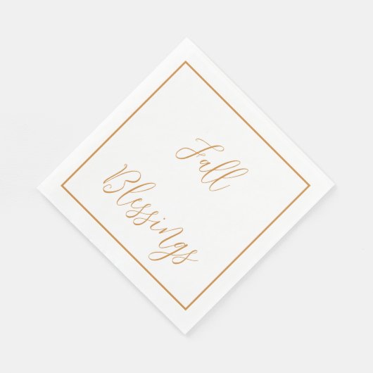 Serviette En Papier Élégant Script Fall Thanksgiving Gold (Coin)