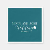 Serviette En Papier Elegant Script floating heart (Devant)