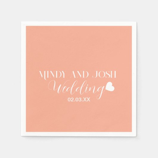 Serviette En Papier Elegant Script floating heart (Devant)