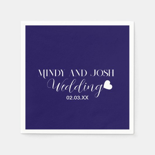 Serviette En Papier Elegant Script floating heart (Devant)