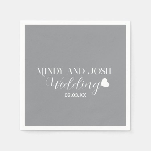 Serviette En Papier Elegant Script floating heart (Devant)