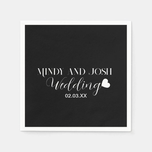 Serviette En Papier Elegant Script floating heart (Devant)