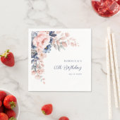 Serviette En Papier Élégant script floral 60e anniversaire n'importe q (En situation)