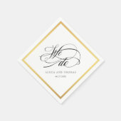 Serviette En Papier Élégant Script Flouris Mariage Nous faisons (Coin)