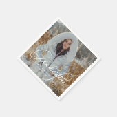 Serviette En Papier Élégant Script Graduate Photo et nom (Coin)