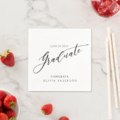 Serviette En Papier Elegant Script Graduation Party (En situation)