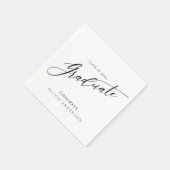 Serviette En Papier Elegant Script Graduation Party (Coin)