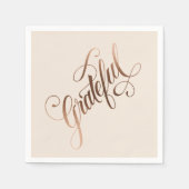 Serviette En Papier Élégant script Grateful pour Thanksgiving (Devant)