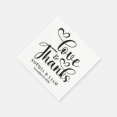 Serviette En Papier Elegant Script Love and Thanks Wedding (Coin)