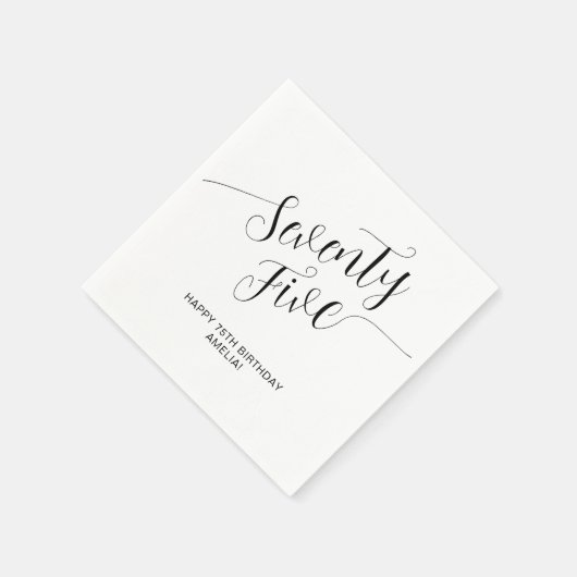 Serviette En Papier Élégant script manuscrit Soixante-quinze Anniversa (Coin)