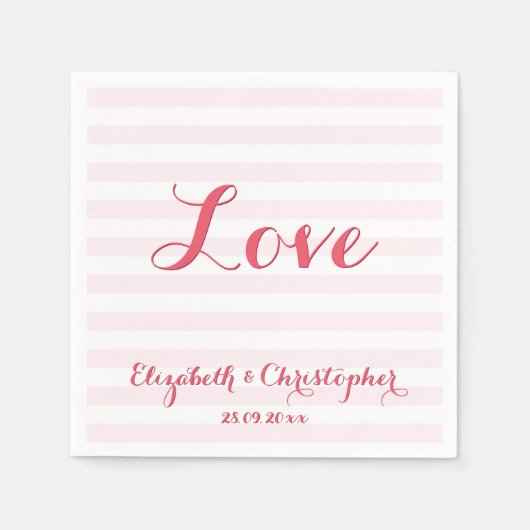 Serviette En Papier Élégant Script Mariage Love Papier (Devant)