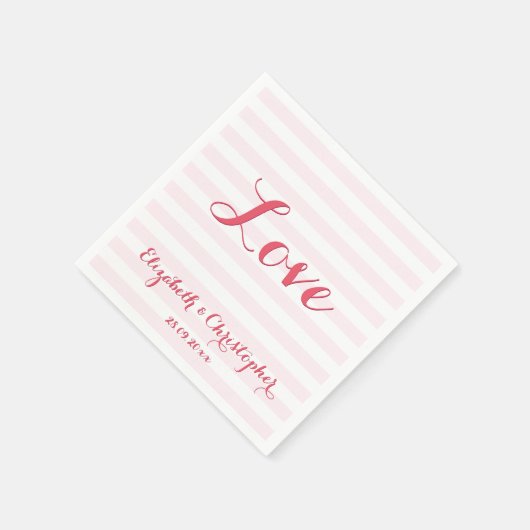 Serviette En Papier Élégant Script Mariage Love Papier (Coin)