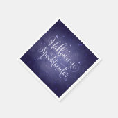 Serviette En Papier Élégant Script Midnight Blue Gothic Halloween (Coin)