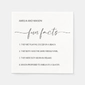 Serviette En Papier Elegant Script Minimalist Fun Facts Wedding (Devant)