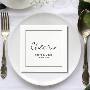 Serviette En Papier Élégant Script Moderne de Toast Minimaliste pour M