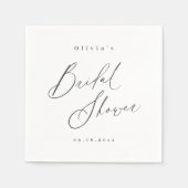 Serviette En Papier Élégant script moderne douche de mariée minimale (Devant)