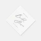 Serviette En Papier Élégant script moderne douche de mariée minimale (Coin)