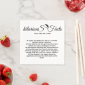 Serviette En Papier Élégant script moderne Fun Facts Mariage Napkins (En situation)