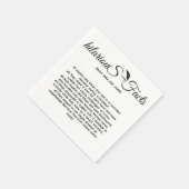 Serviette En Papier Élégant script moderne Fun Facts Mariage Napkins (Coin)