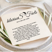 Serviette En Papier Élégant script moderne Fun Facts Mariage Napkins