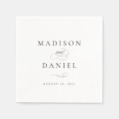 Serviette En Papier Élégant script moderne Mariage classique (Devant)