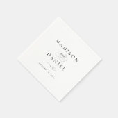 Serviette En Papier Élégant script moderne Mariage classique (Coin)