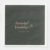 Serviette En Papier Élégant script moderne minimaliste Mariage (Devant)