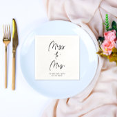 Serviette En Papier Élégant script moderne | Papier Fête des mariées N