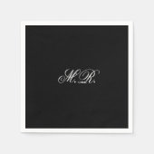 Serviette En Papier Élégant Script Monogram Initiales Mariage (Devant)