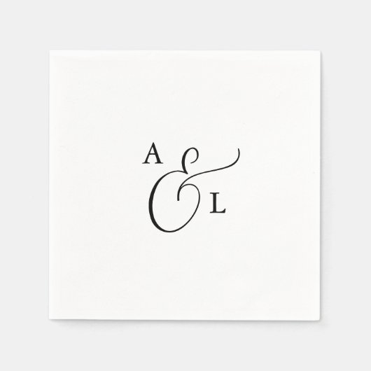 Serviette En Papier Élégant Script Monogram Mariage serviettes (Devant)