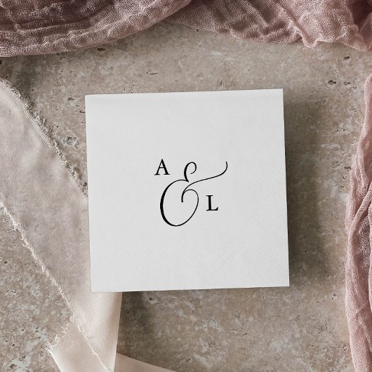 Serviette En Papier Élégant Script Monogram Mariage serviettes