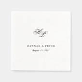 Serviette En Papier Élégant Script Monogramme Initiales Mariage minima (Devant)