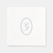 Serviette En Papier Élégant Script Monogramme Mariage personnalisé (Devant)