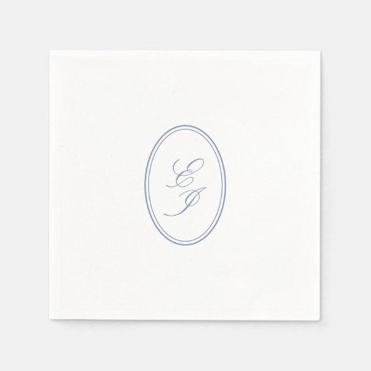 Serviette En Papier Élégant Script Monogramme Mariage personnalisé (Devant)