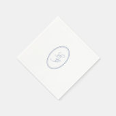 Serviette En Papier Élégant Script Monogramme Mariage personnalisé (Coin)
