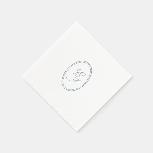 Serviette En Papier Élégant Script Monogramme Mariage personnalisé (Coin)