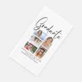 Serviette En Papier Élégant Script Multi Photo Graduate (Coin)